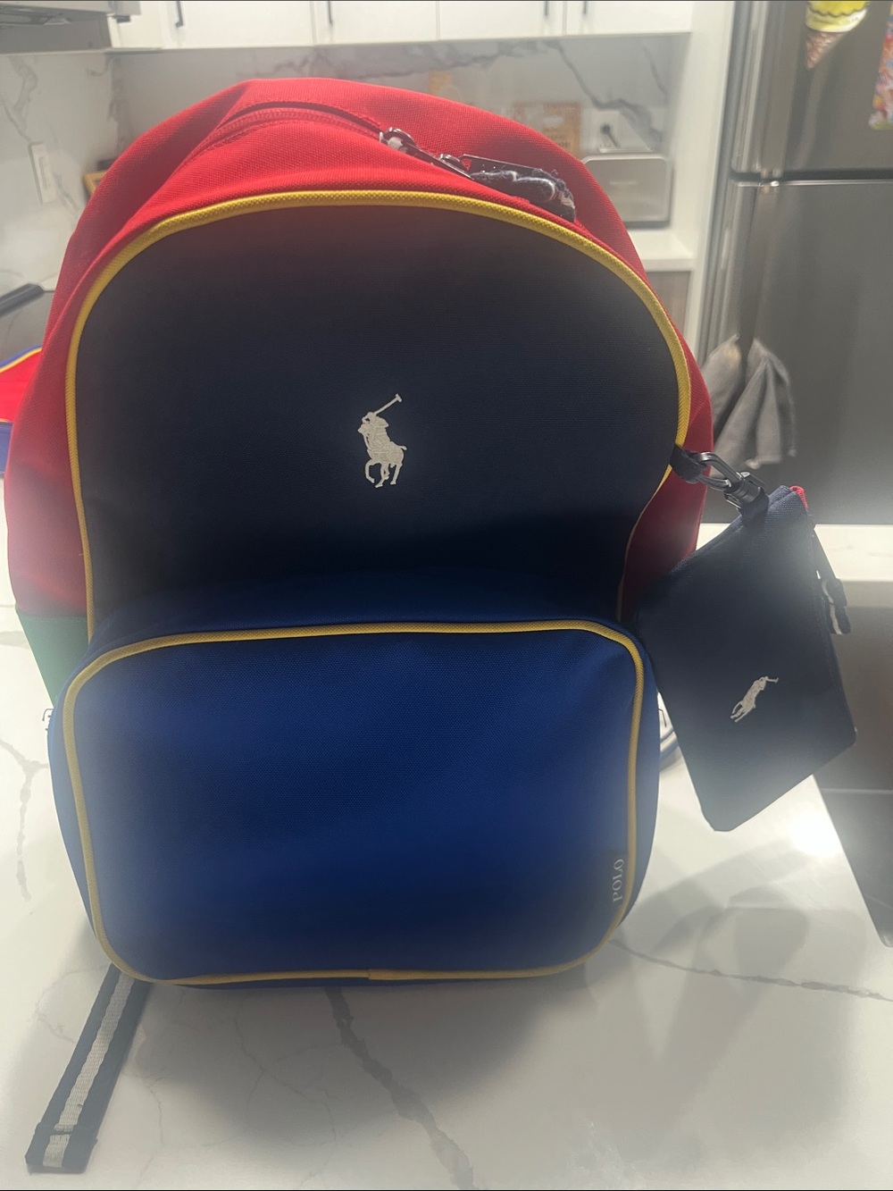 Polo by Ralph Lauren Red, Blue & Yellow Logo Backpack Boys